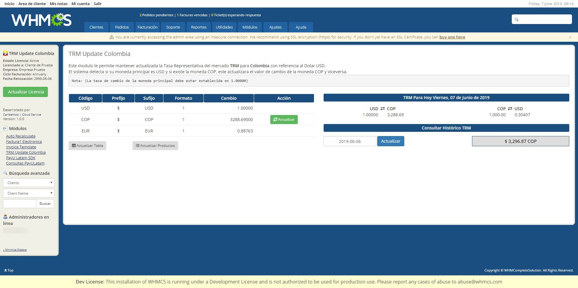 Módulo TRM Update para WHMCS