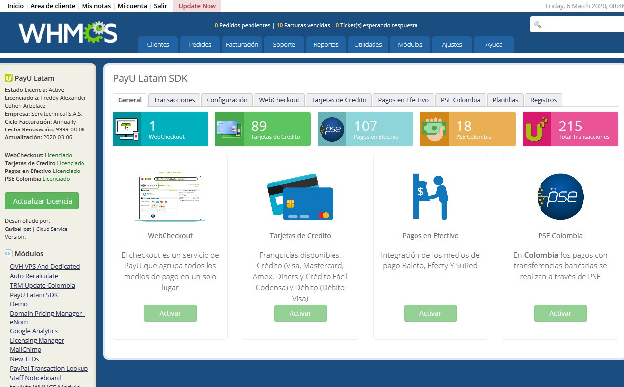 WHMCS PayU Latam SDK & WebCheckout · imagen 1