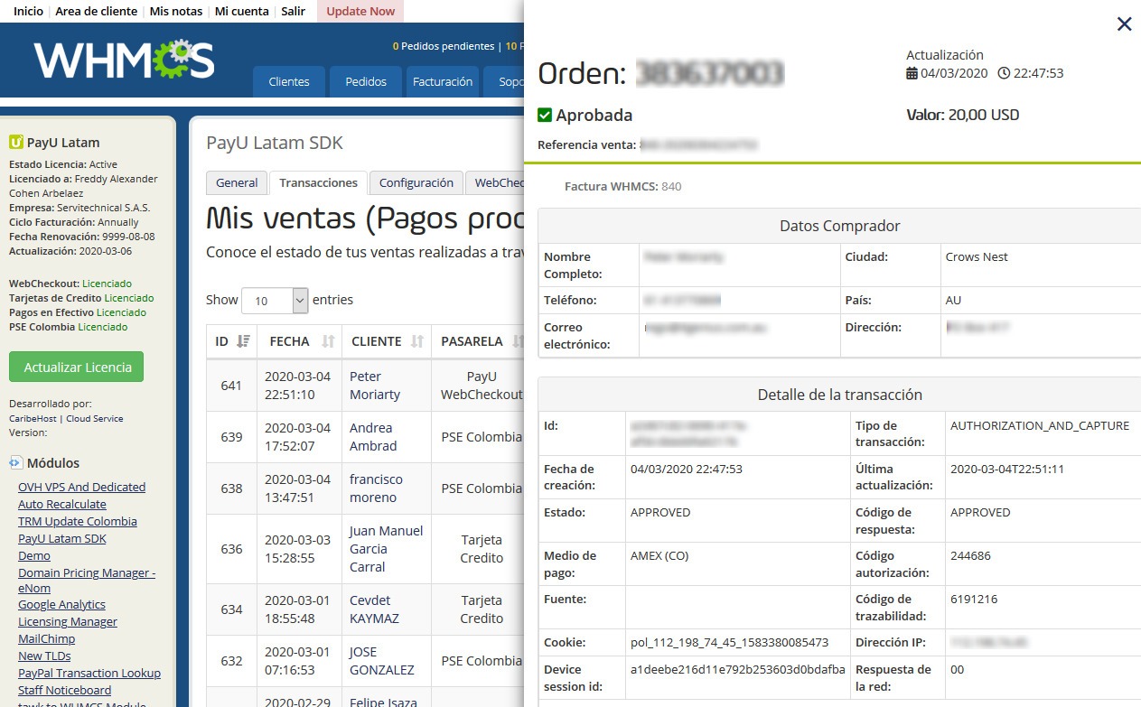 WHMCS PayU Latam SDK & WebCheckout · imagen 2